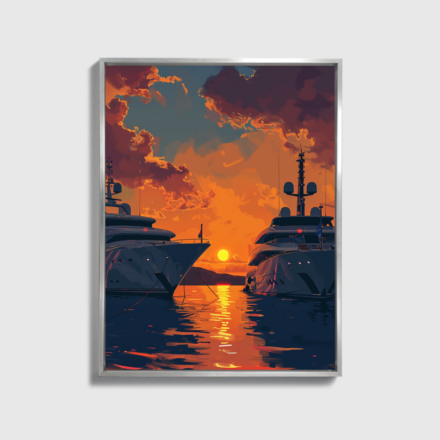 Sunset Yacht Drawing