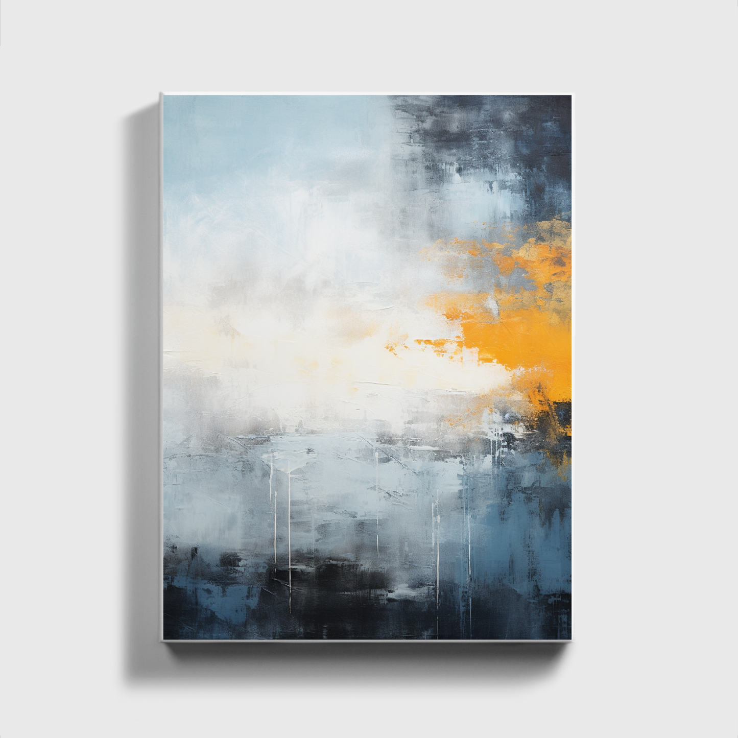 Blue Yellow And Black Abstract