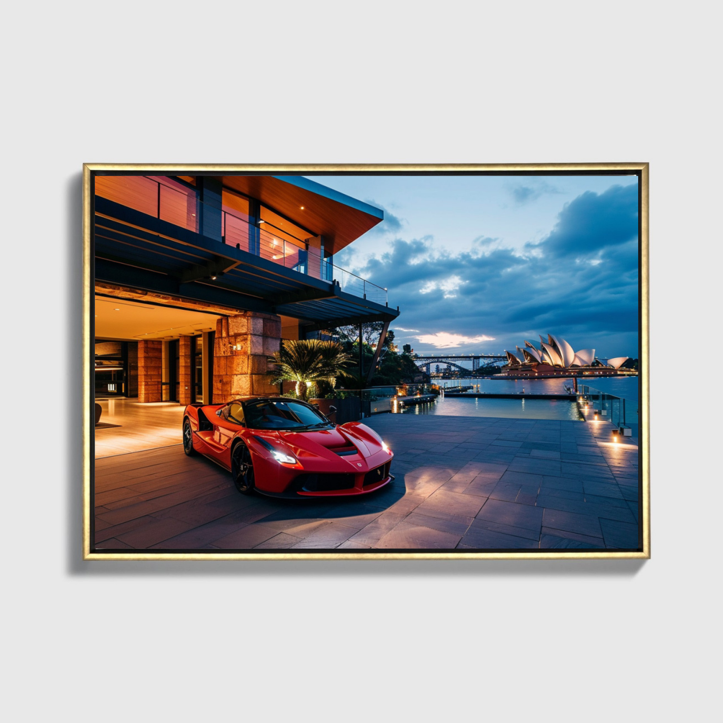 Sydney Mansion Red Ferrari