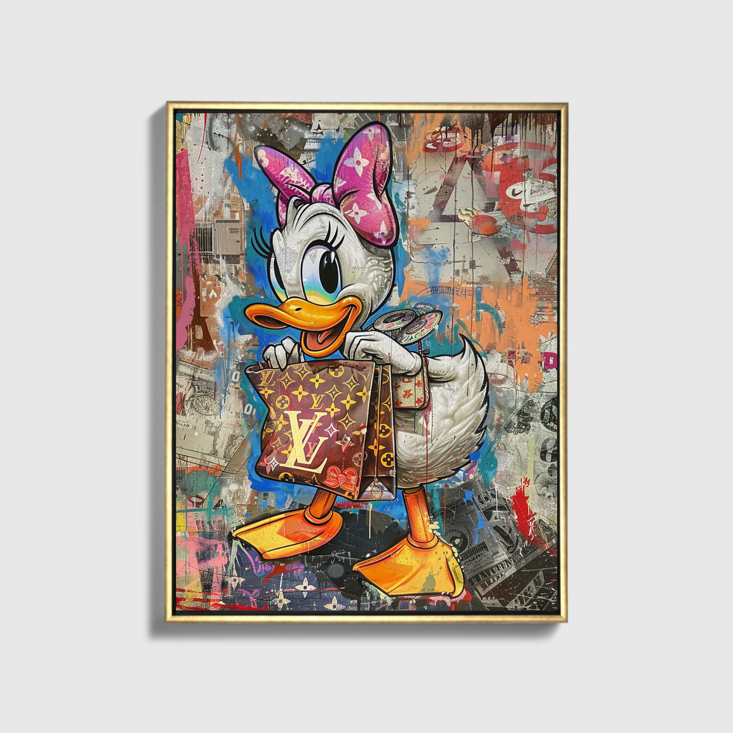 Painted Daisy Duck Louis Vuitton Looking in Bag
