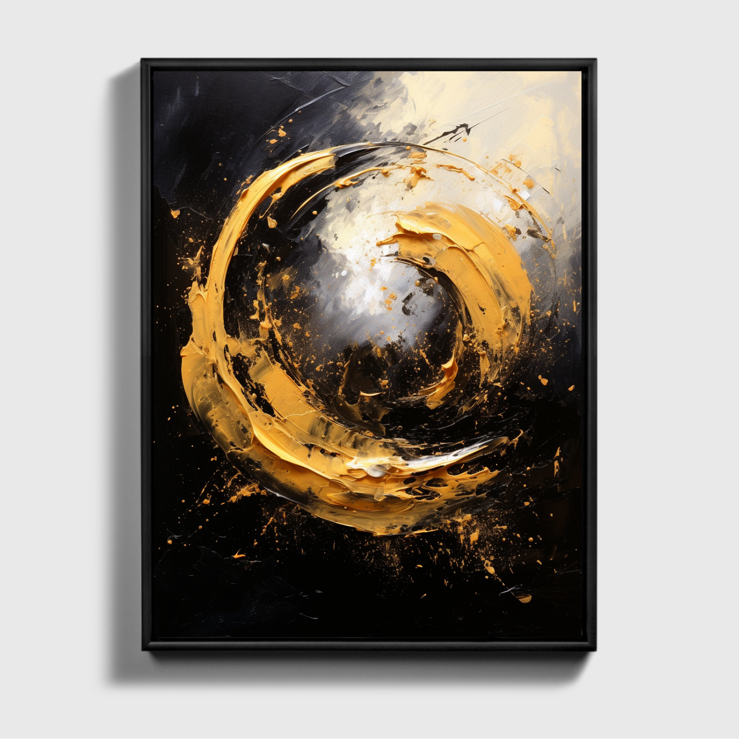 Modern Painting With Black And Gold 2.0