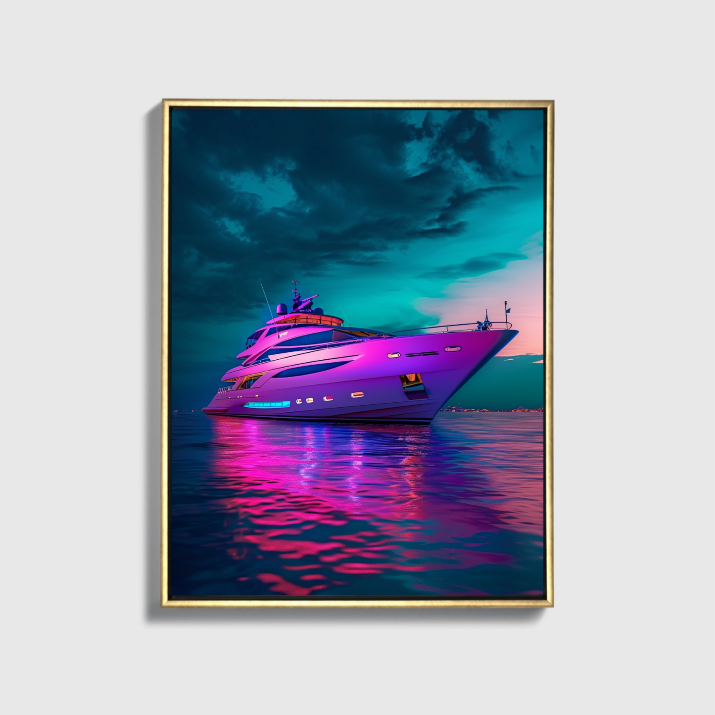 Luxury Yacht purple light