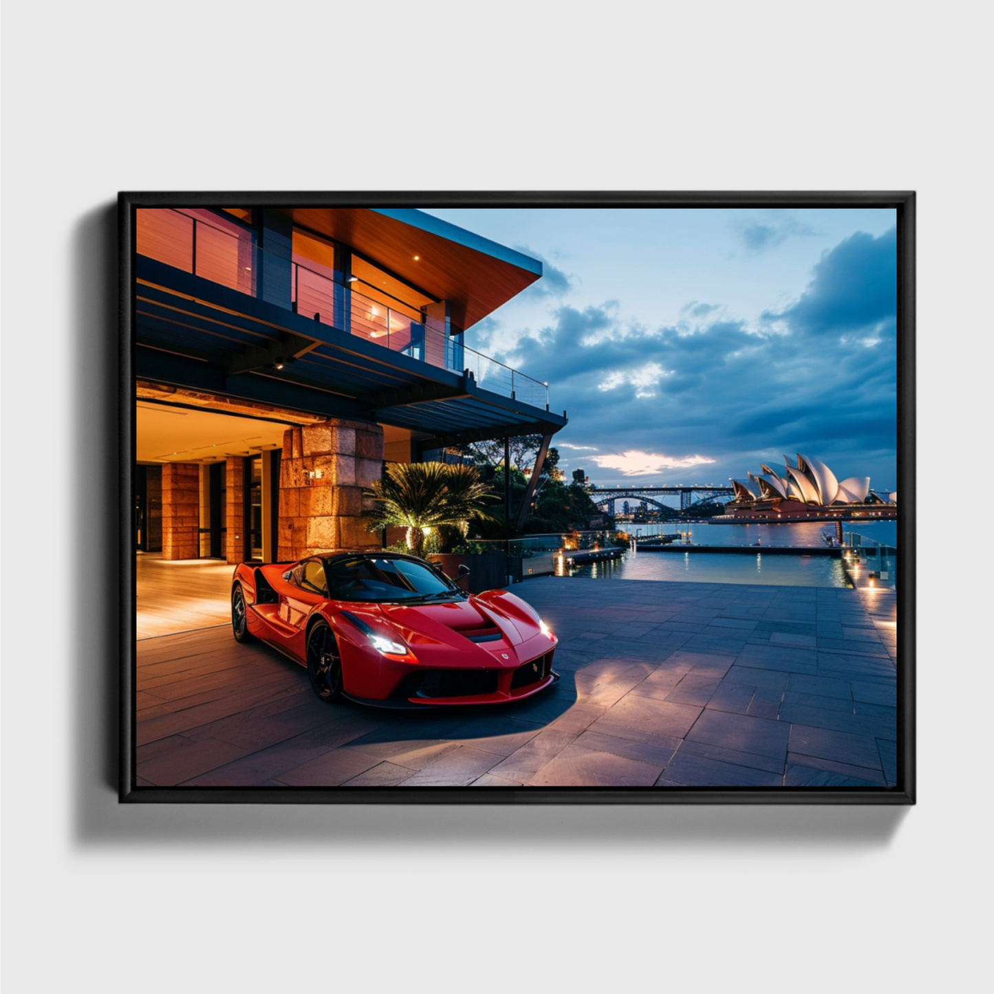 Sydney Mansion Red Ferrari