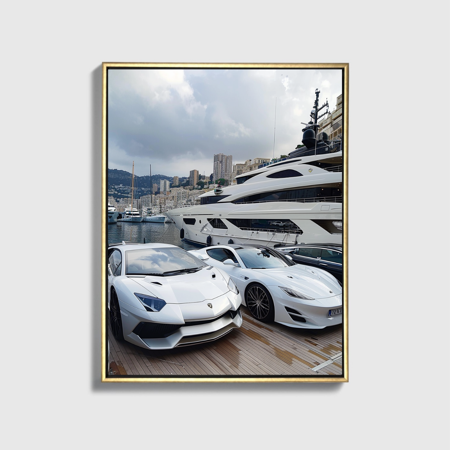 Monte Carlo White Yacht And Supercars