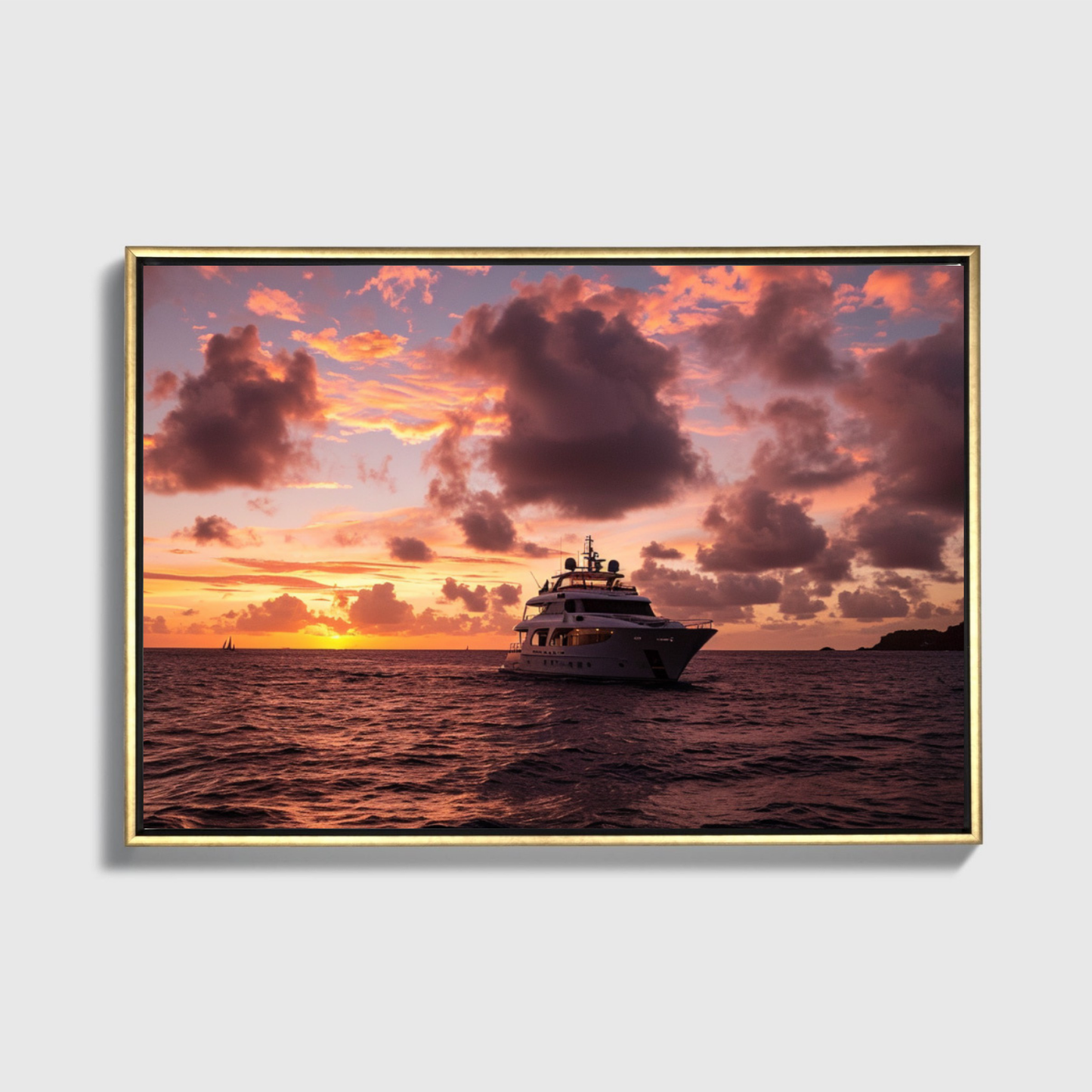 Private Yacht In Sunset