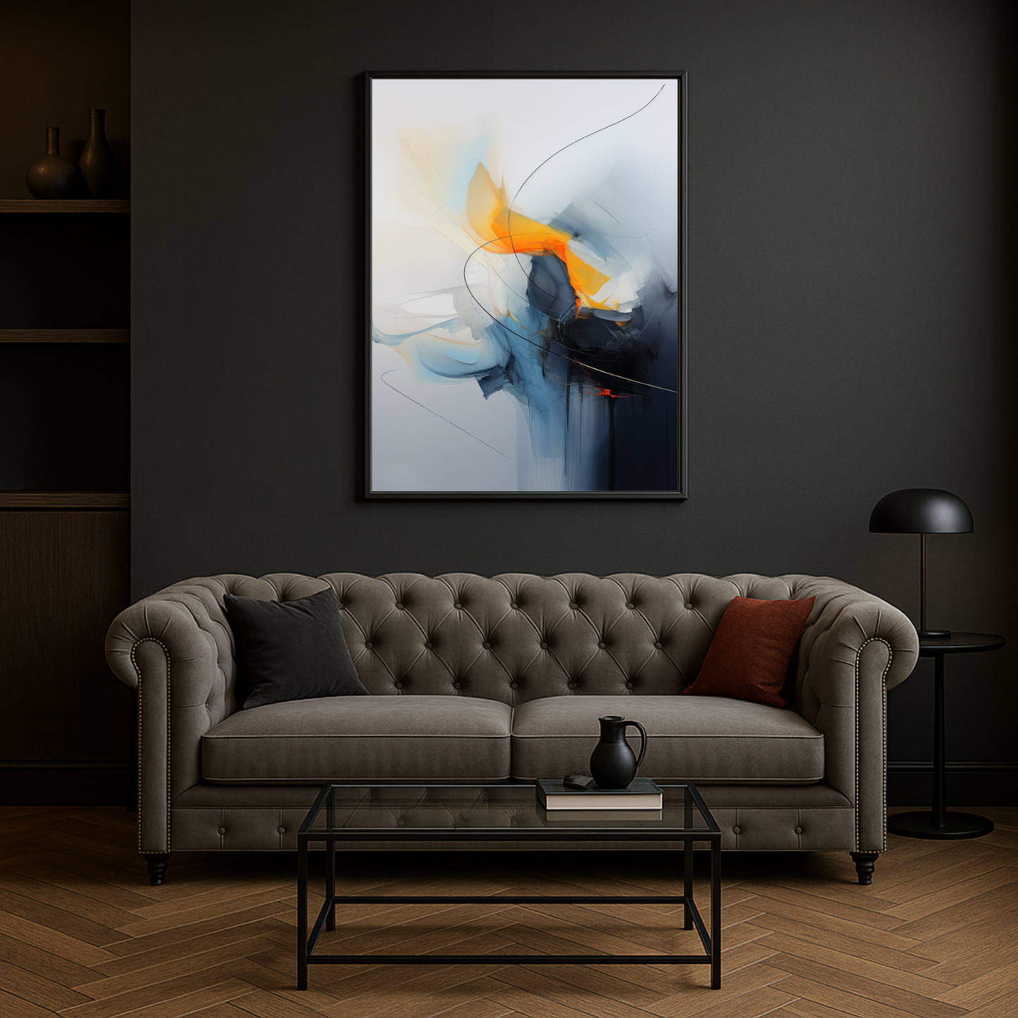 Abstract Painting Blue And Yellow
