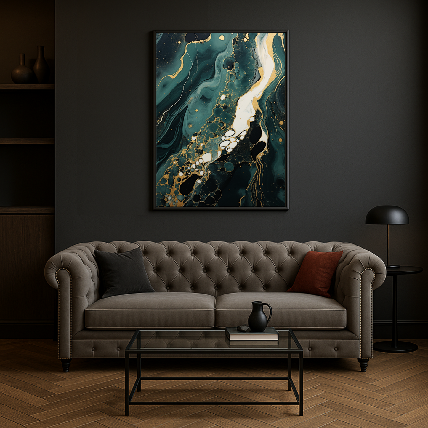 Oil Painting Green And Gold