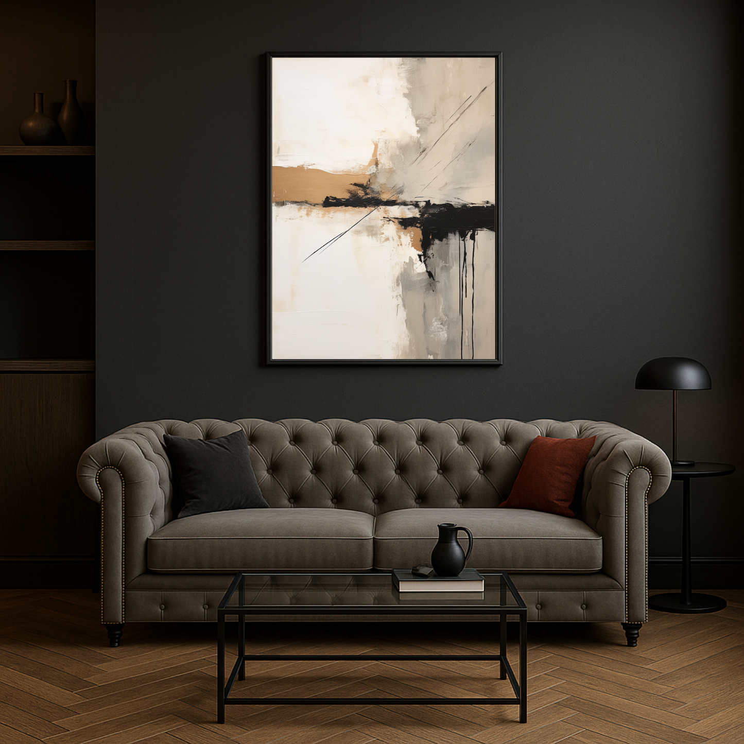 Abstract Painting Gray And Brown