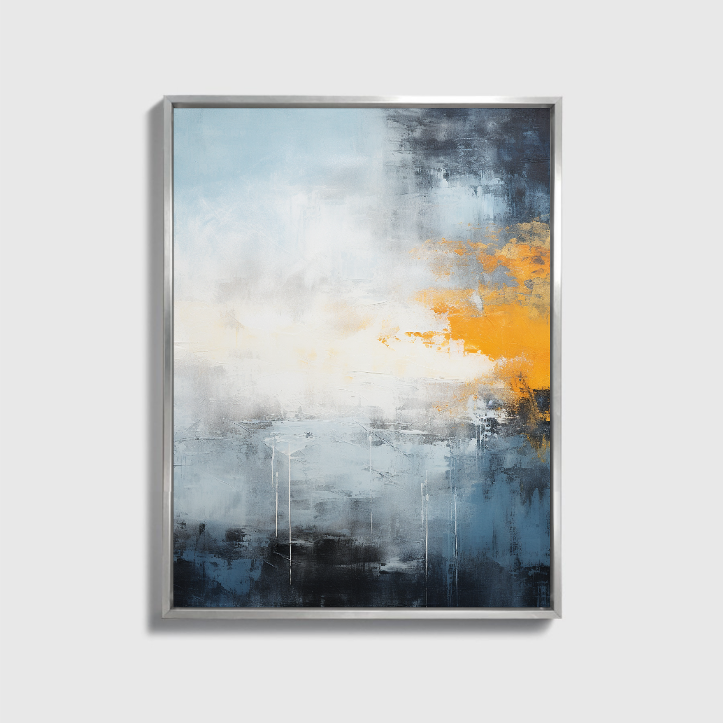 Blue Yellow And Black Abstract