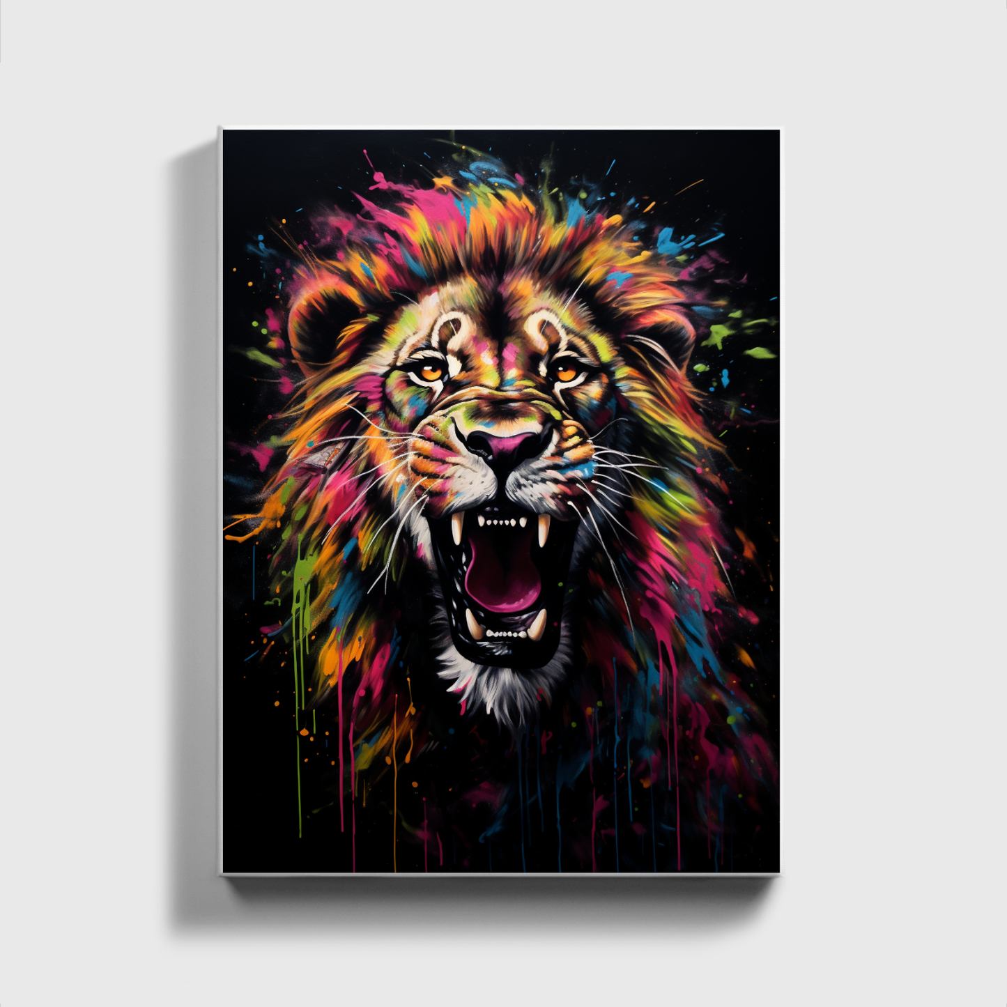 Painting Colorful Lion Roar