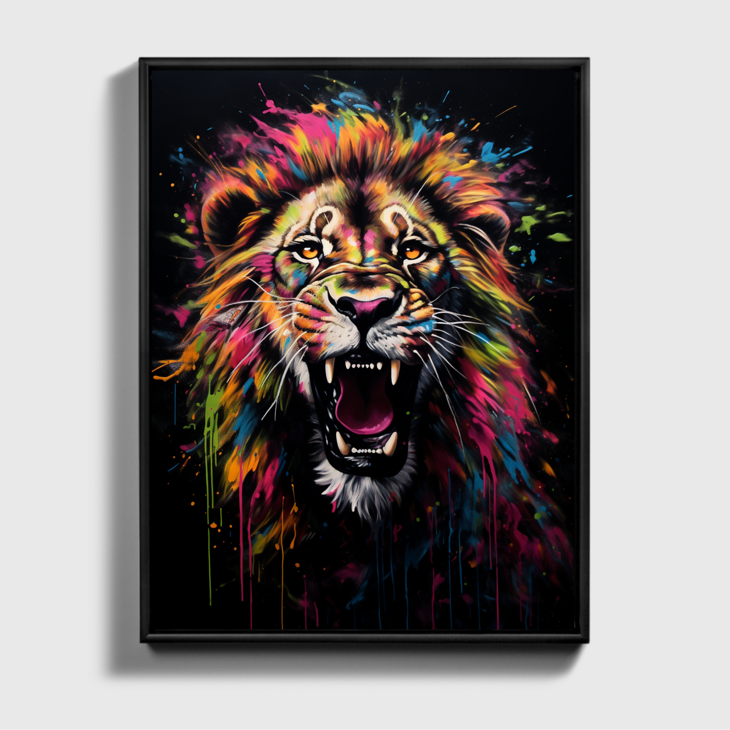 Painting Colorful Lion Roar