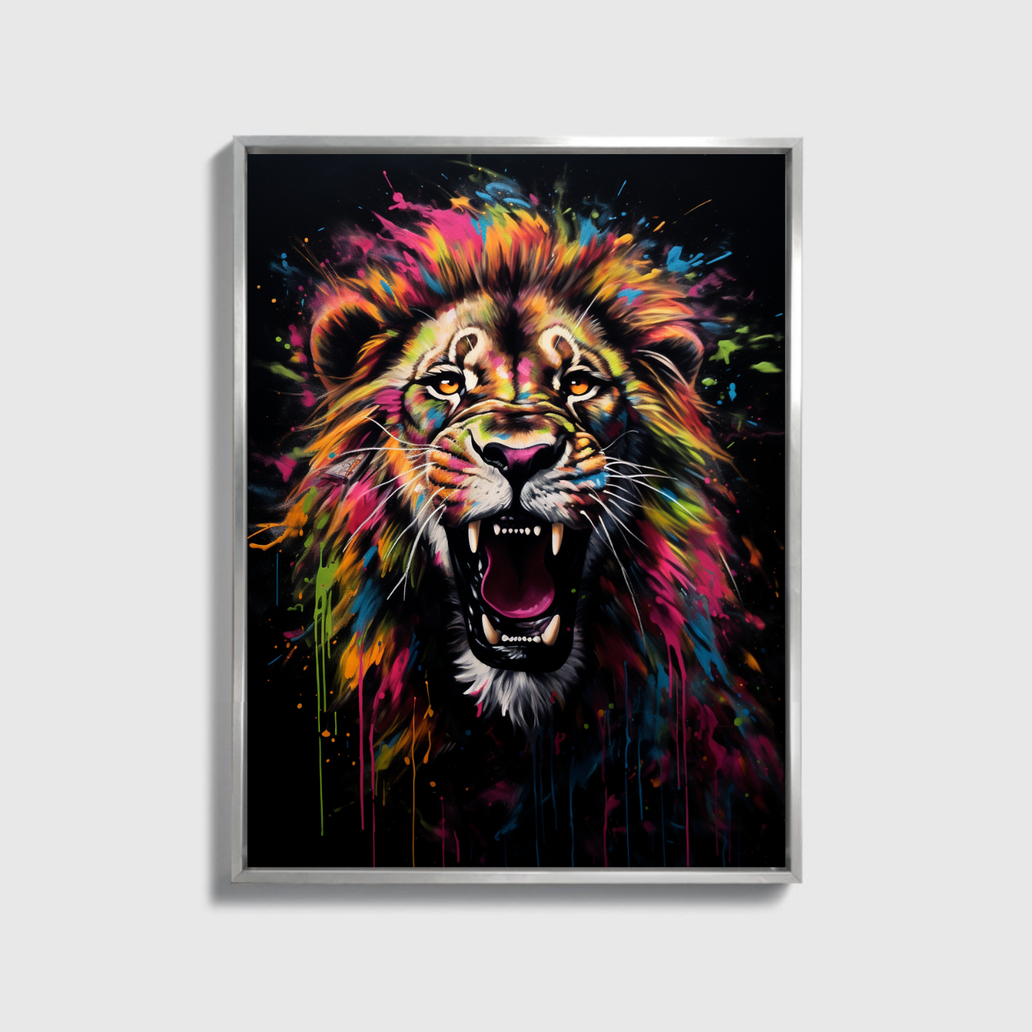 Painting Colorful Lion Roar