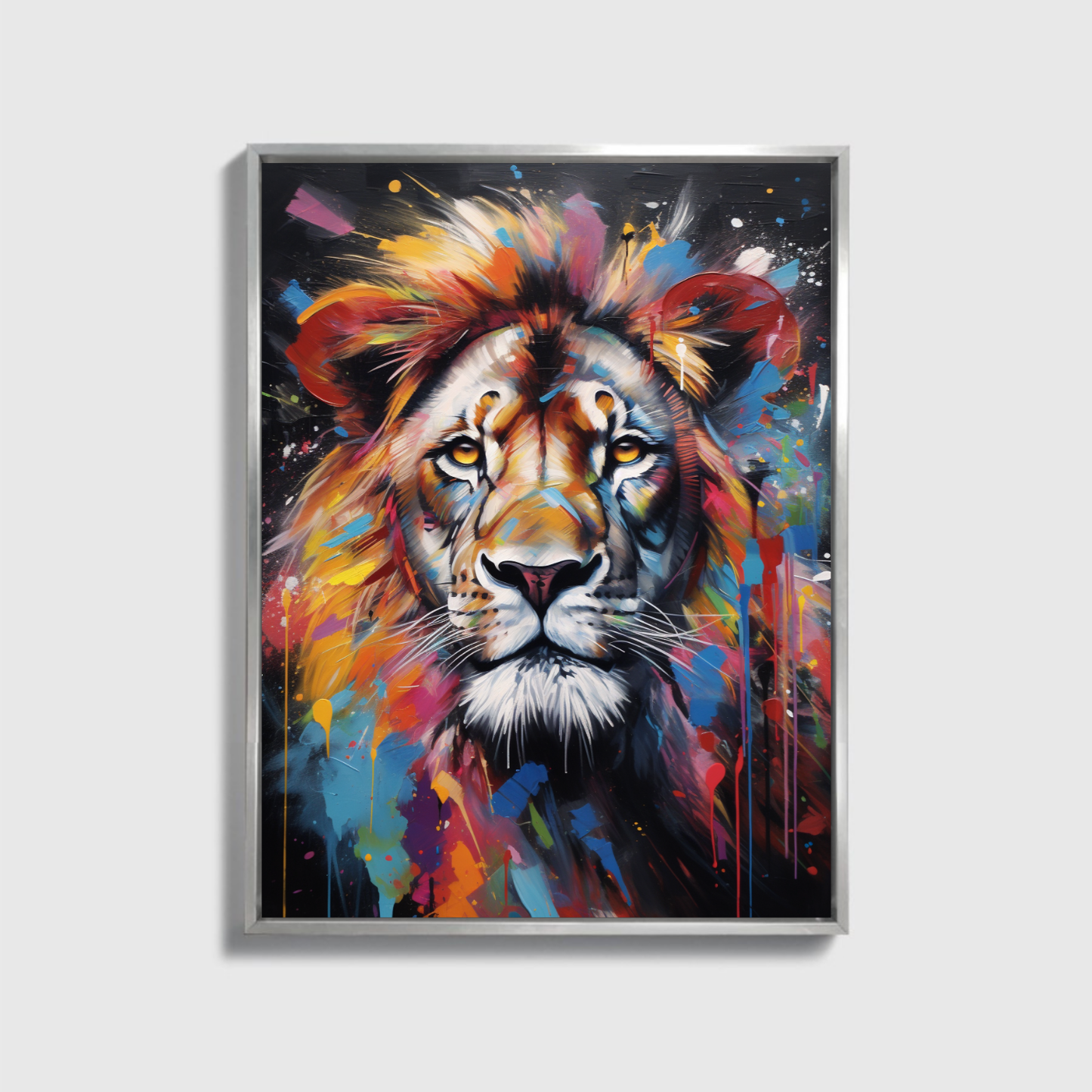 Painting Colorful Lion