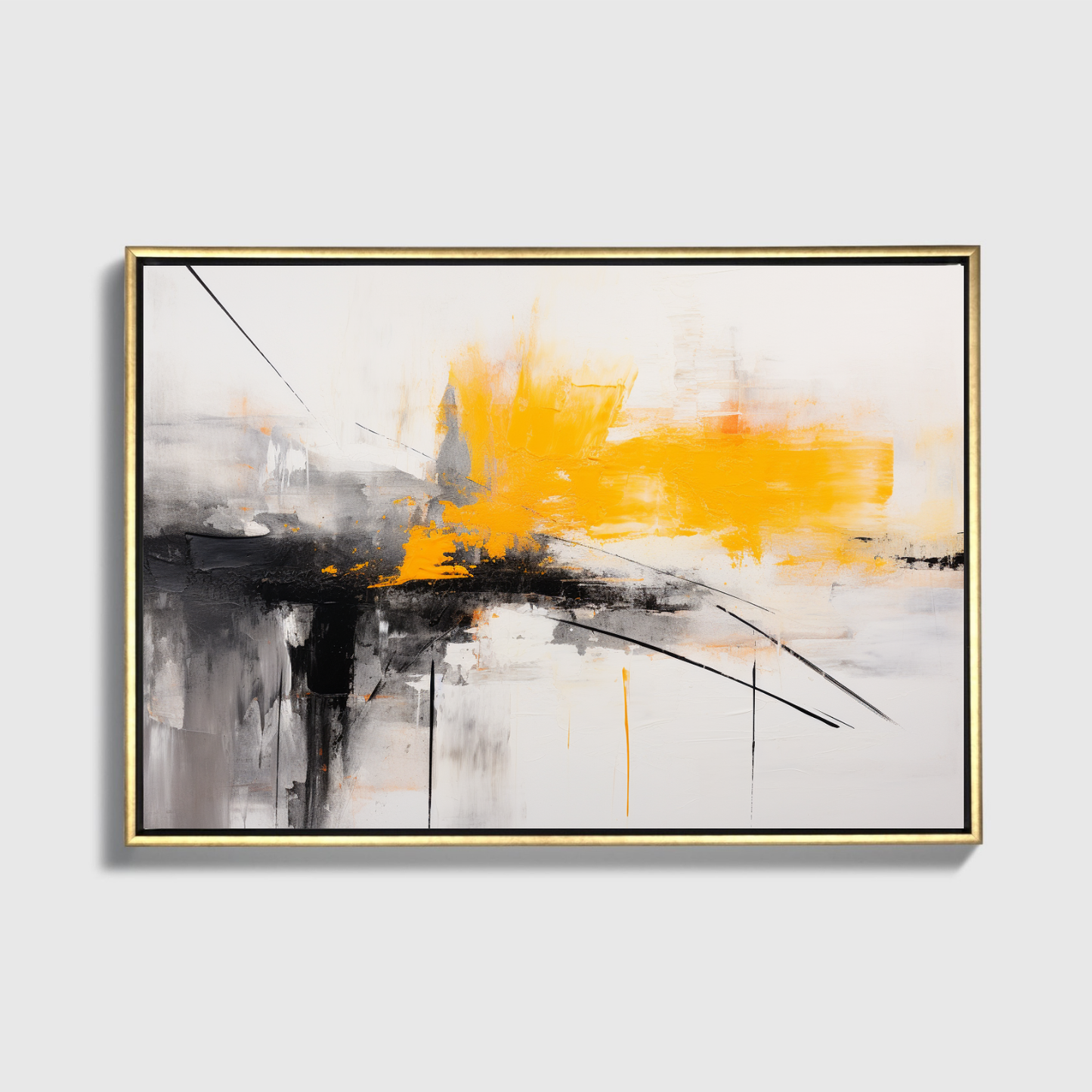 Abstract Black And Yellow Painting