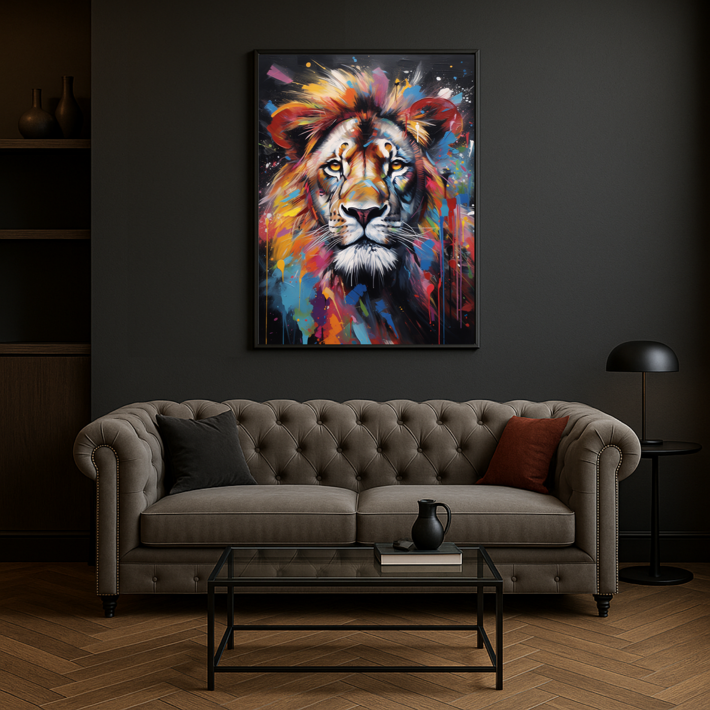 Painting Colorful Lion