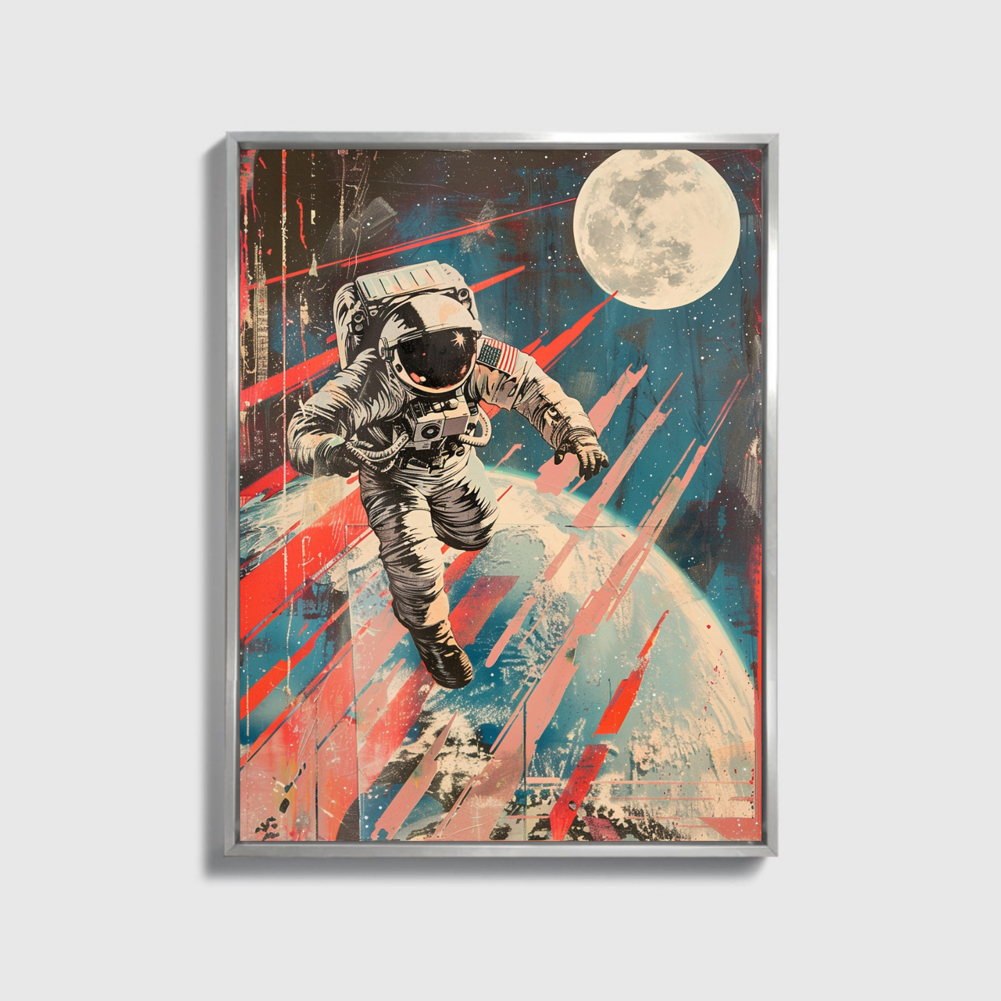 Space Man Painted Drawing