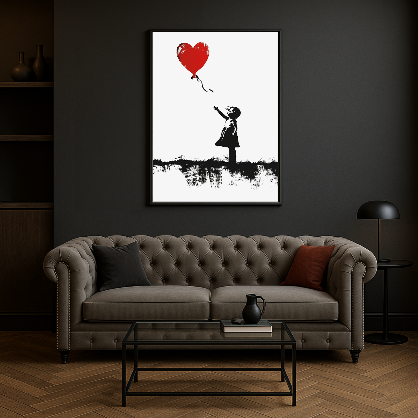 The Girl with the Love Balloon Left
