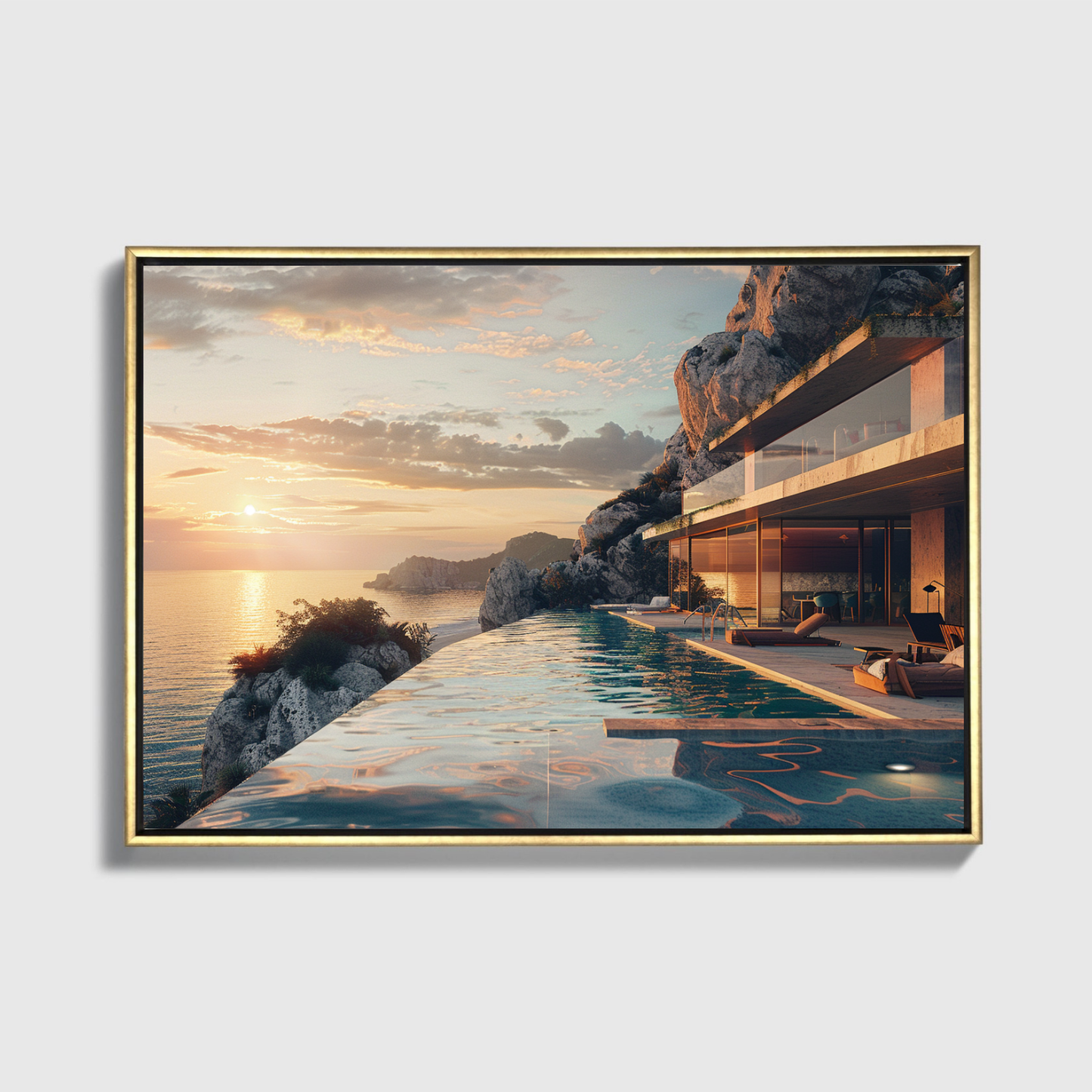 Pool villa sunset