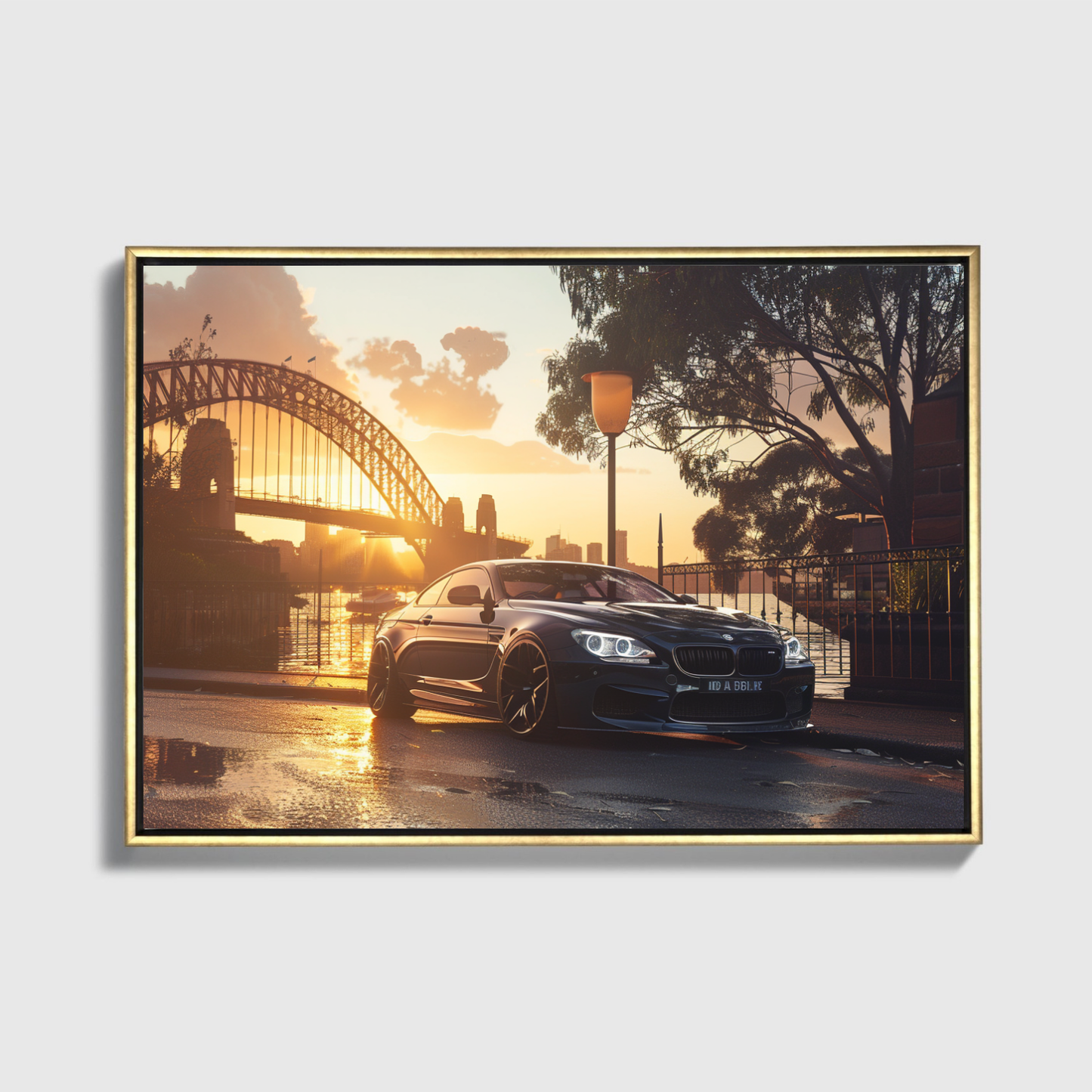 Sydney bridge BMW sunset