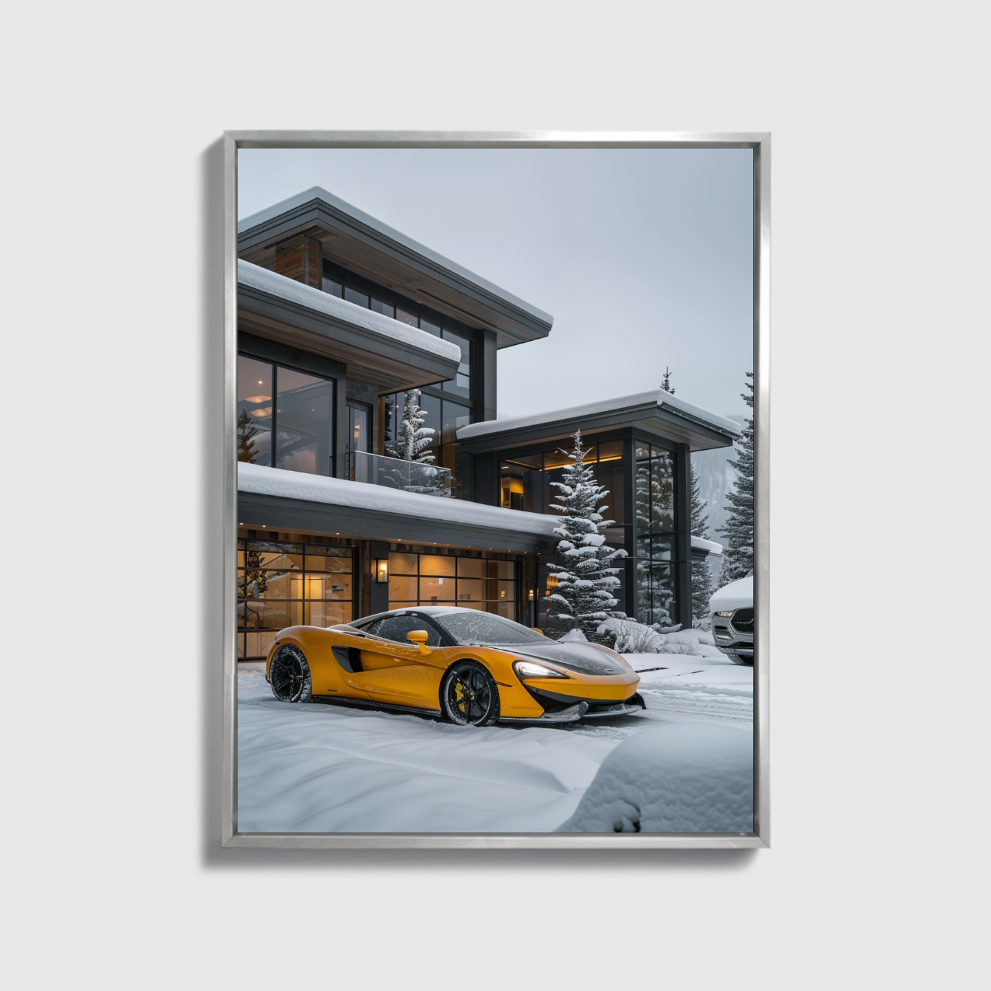 Yellow Mclaren Front off Villa