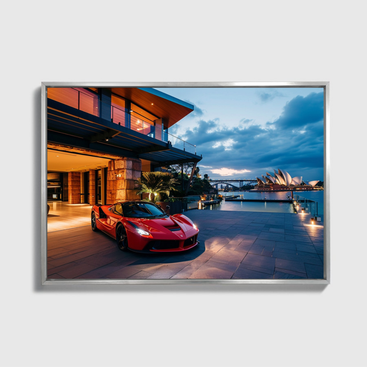 Sydney Mansion Red Ferrari