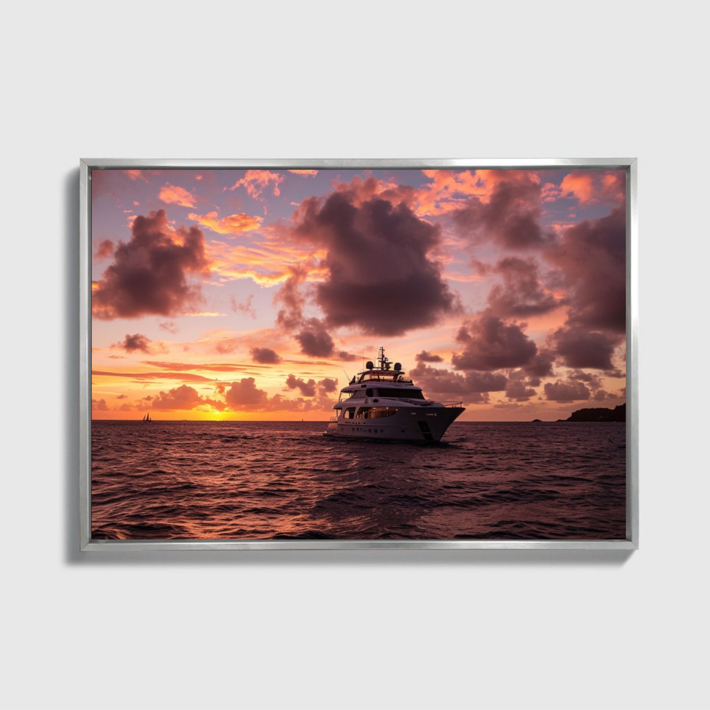 Private Yacht In Sunset