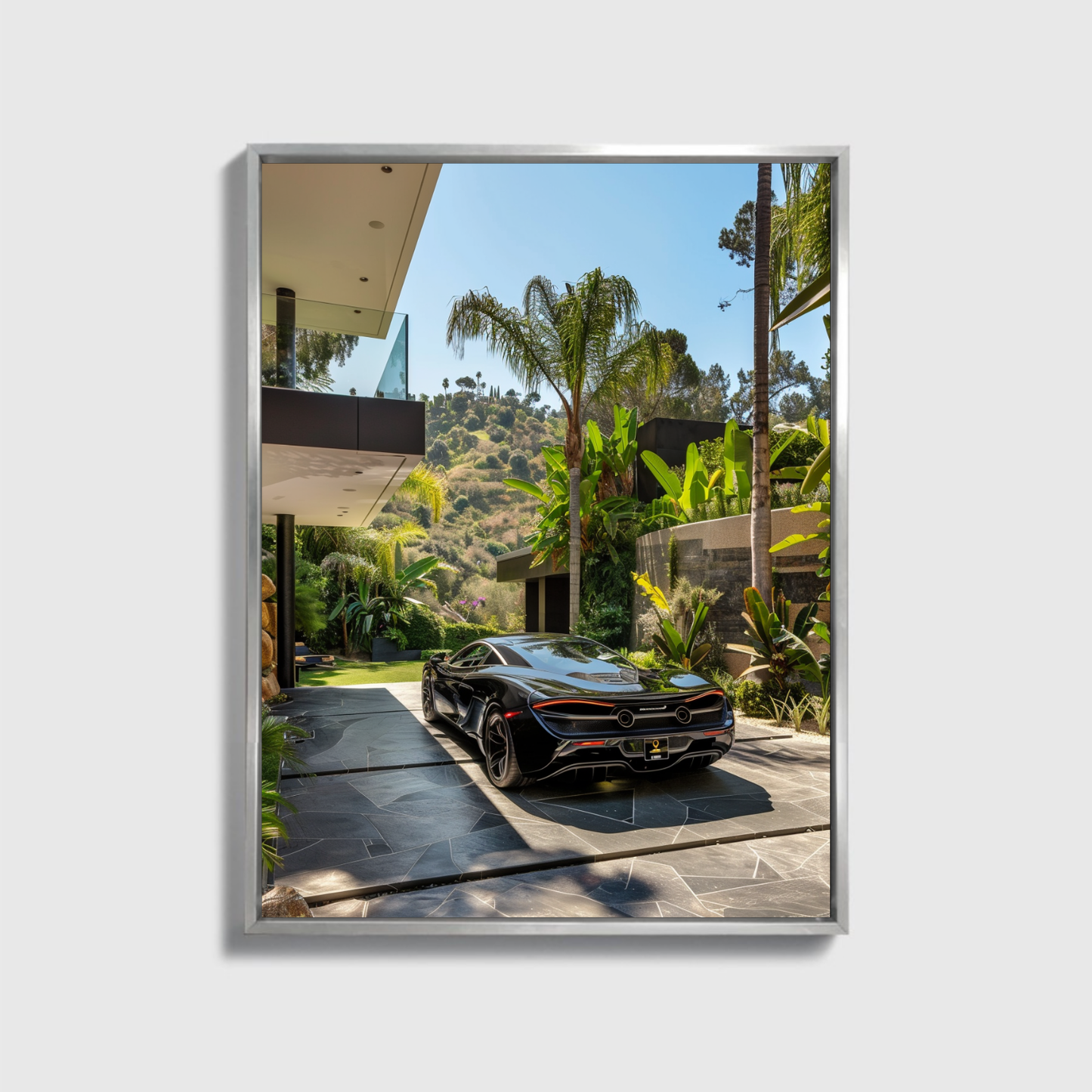 Luxury Mansion WIth Black Mclaren