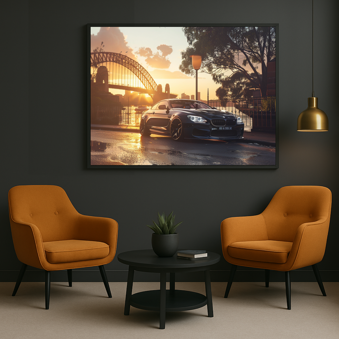 Sydney bridge BMW sunset