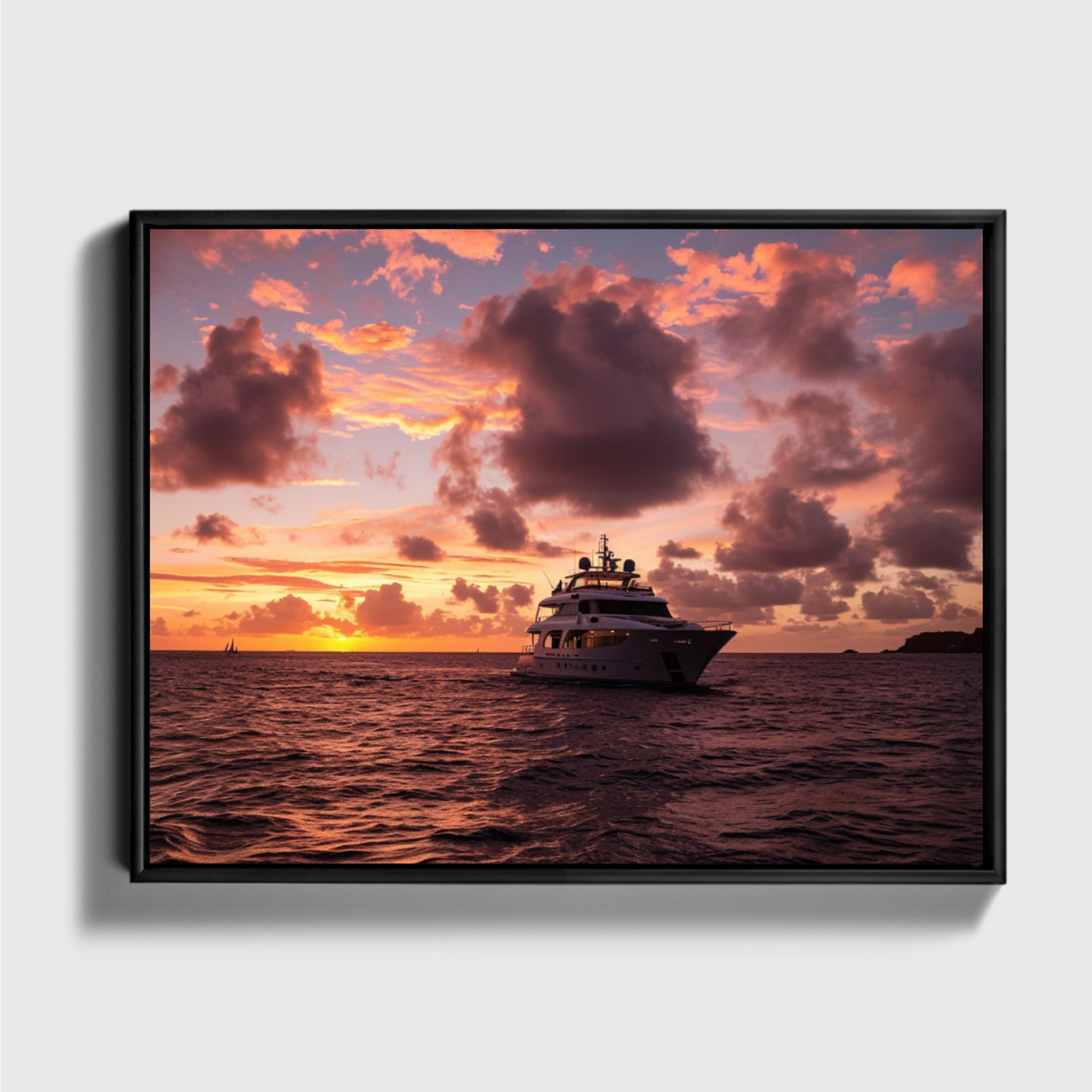 Private Yacht In Sunset