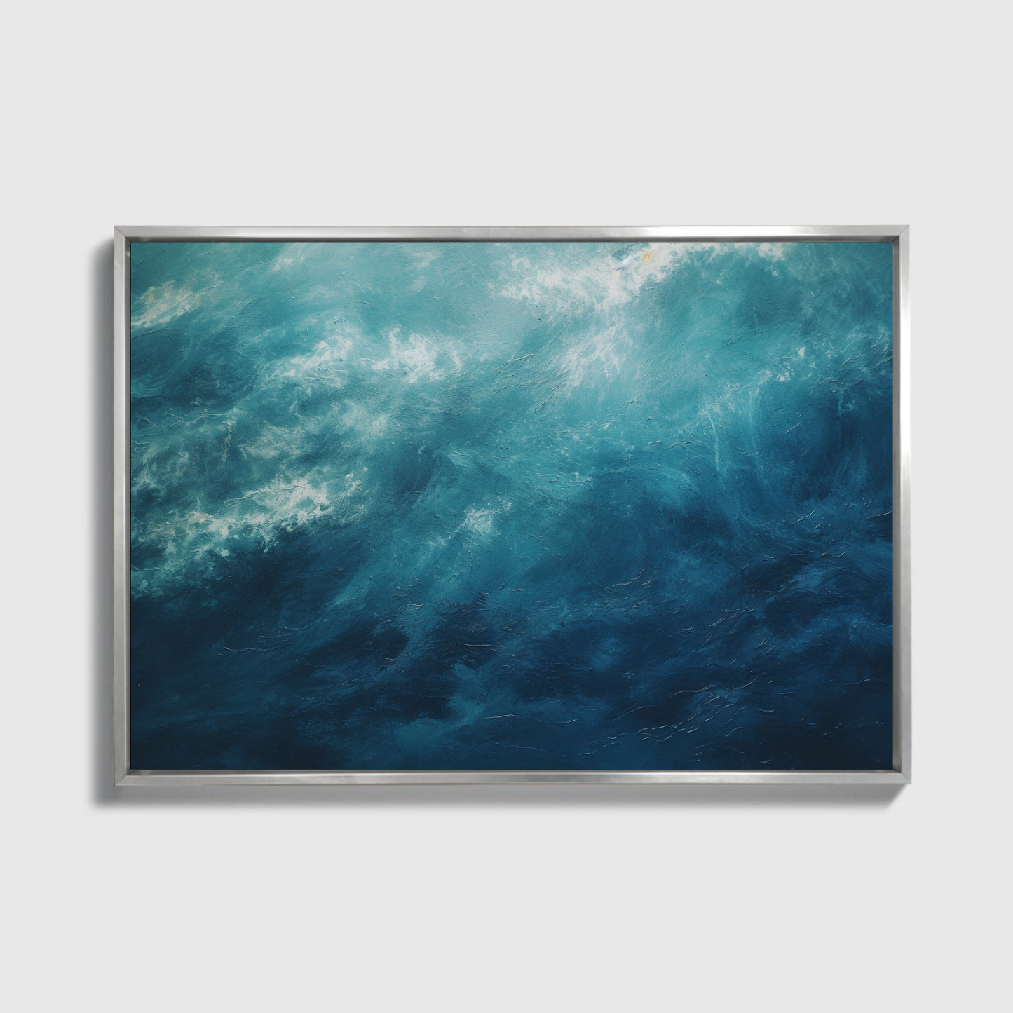 Painting With Swirls of Blue And White