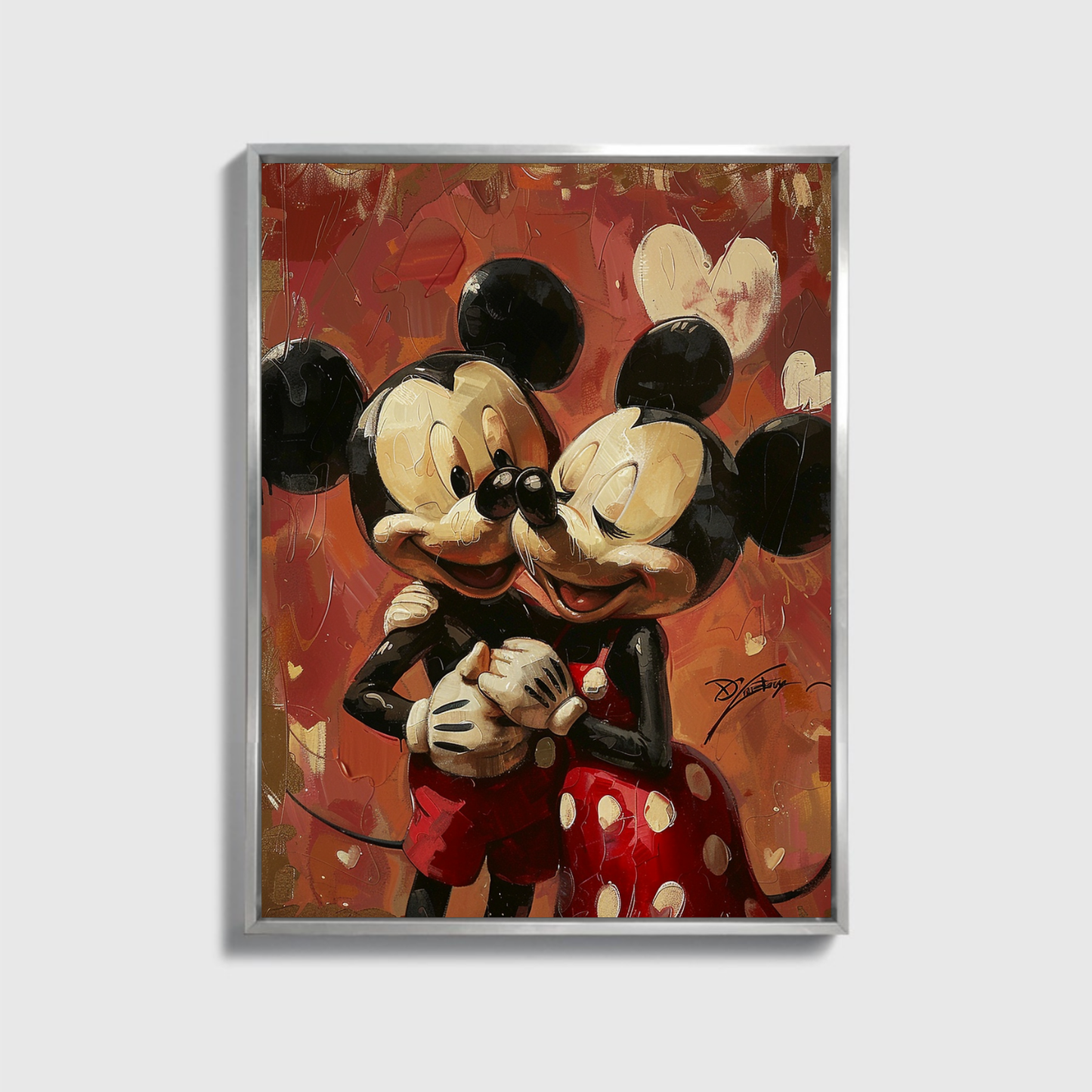 Mickey and Minnie romantic Love painted