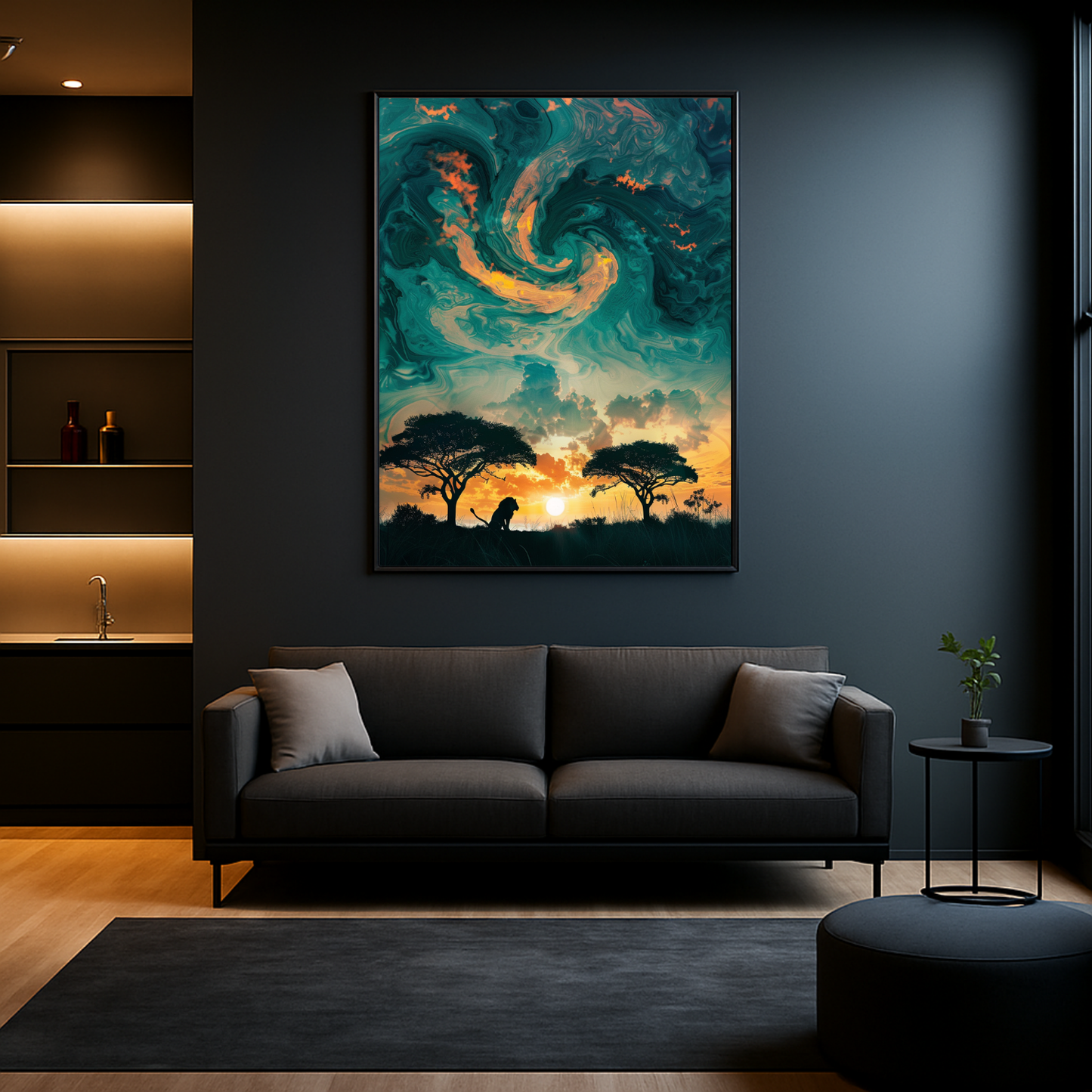 Lion painted