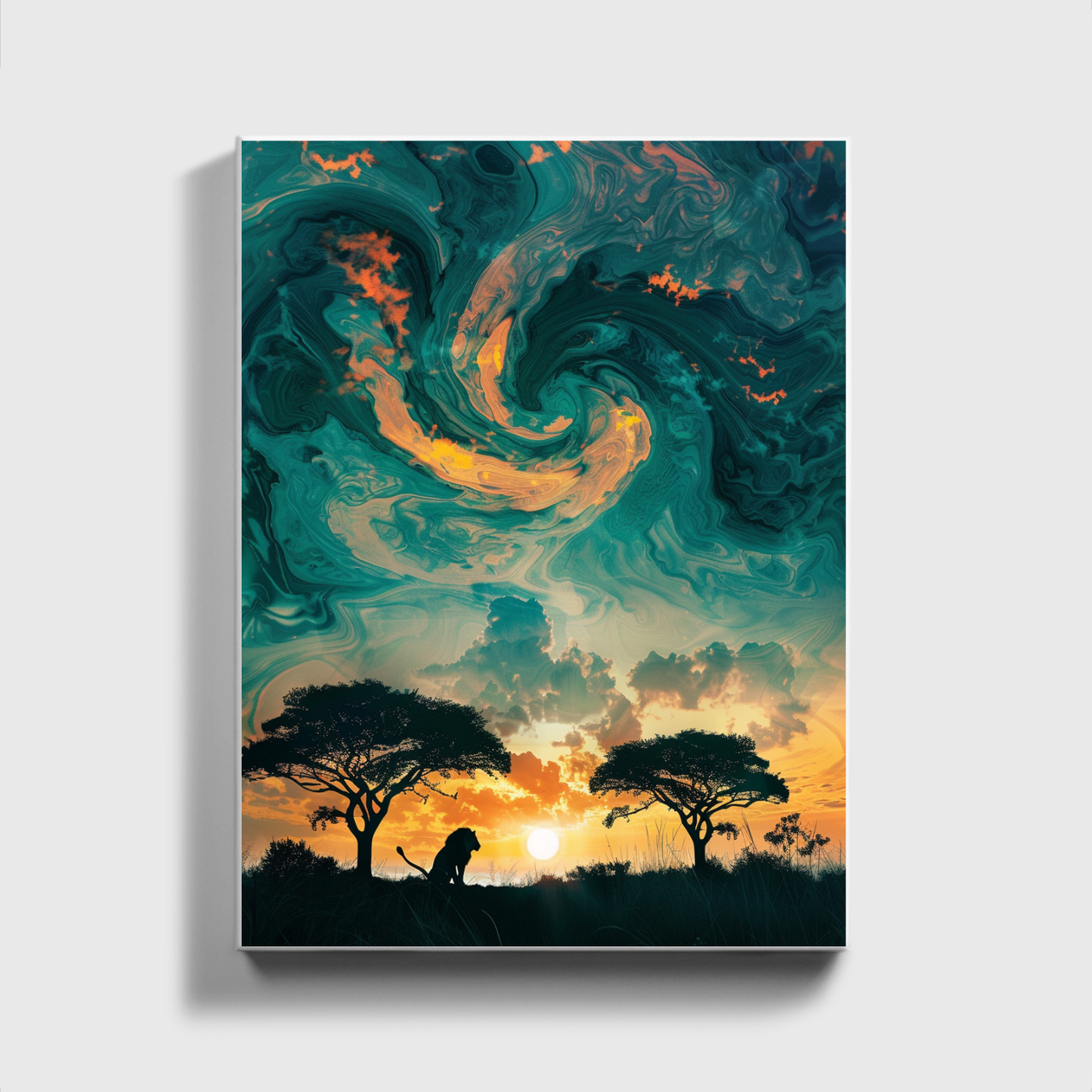 Lion painted