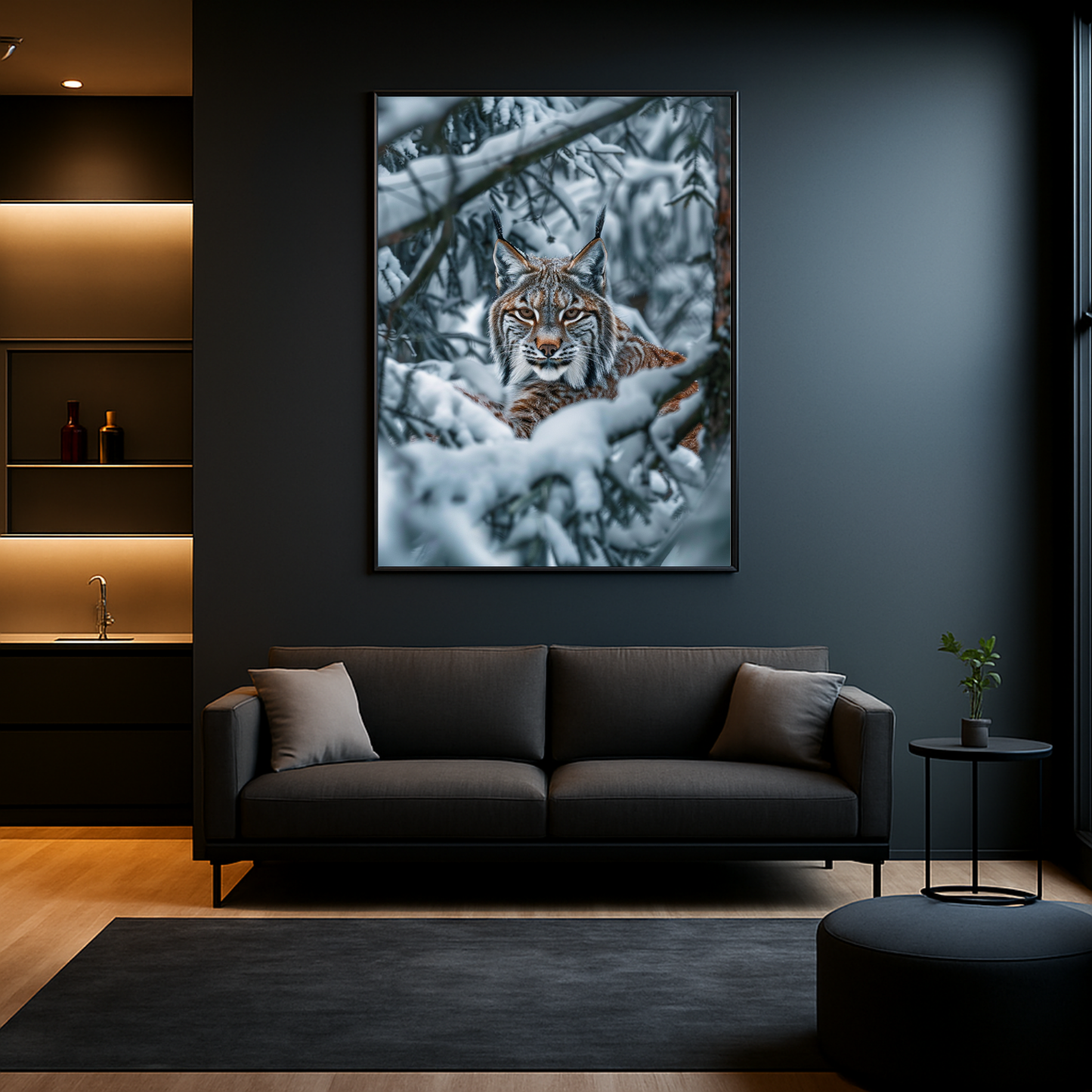 Lynx CamouFlaged In Winterforest