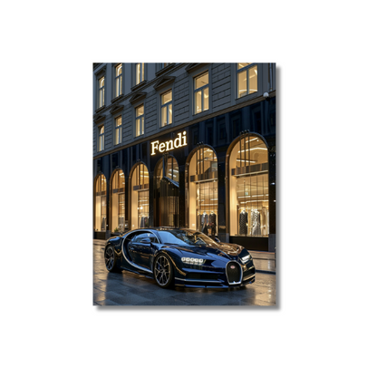 Bugatti Chiron Front of Fendi Store 2.0