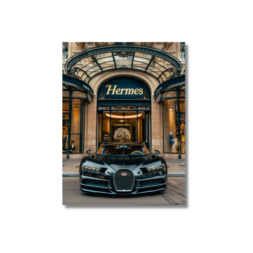 Bugatti Chiron Front of Hermes Store