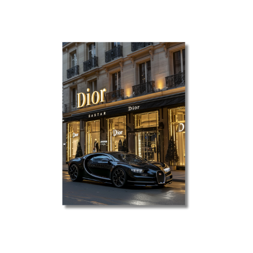 Bugatti Chiron Front of Dior Store