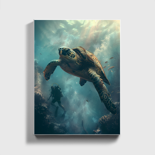 Mann taucht in den Ozean Big Turtle 3.0