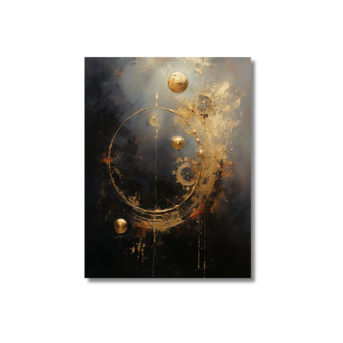 Modern Painting With Swirls And Gold