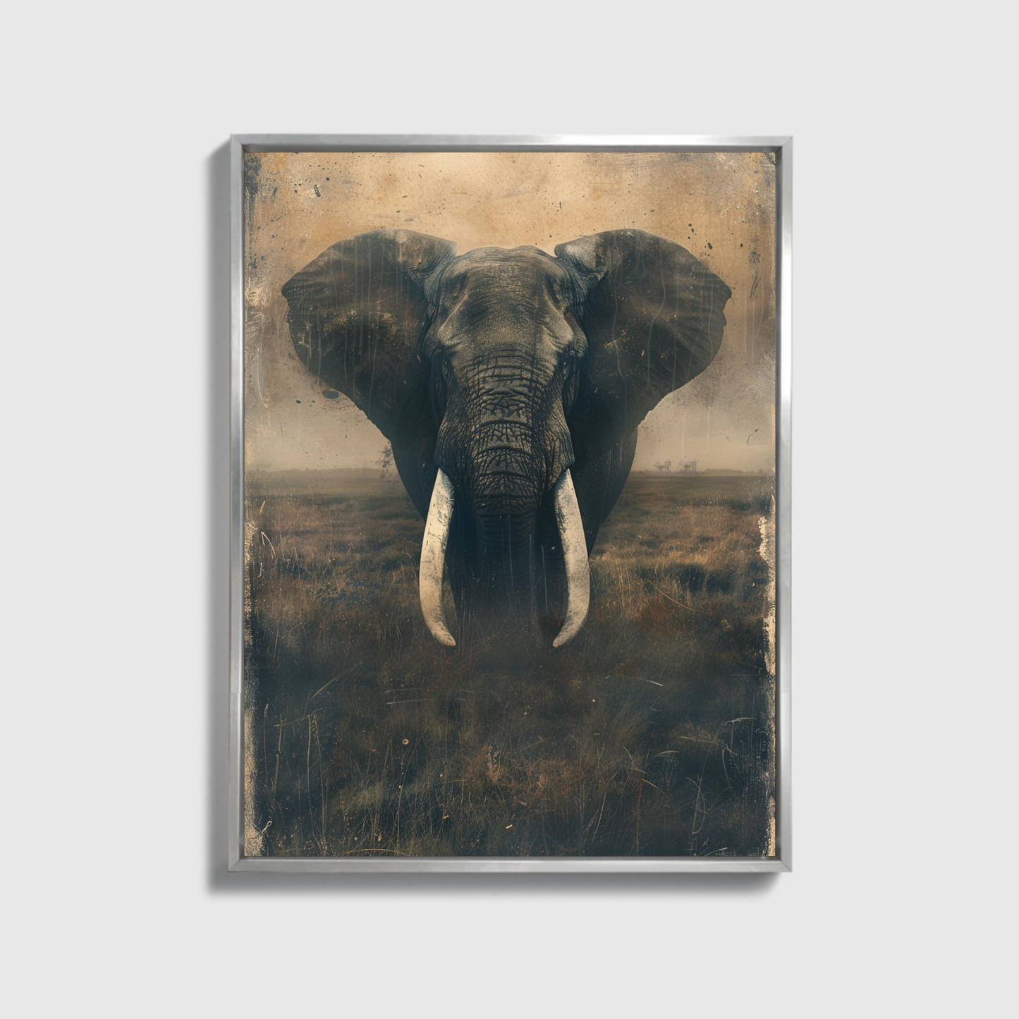 Bemalter Elefant auf dem Feld