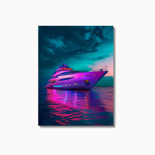 Luxury Yacht purple light