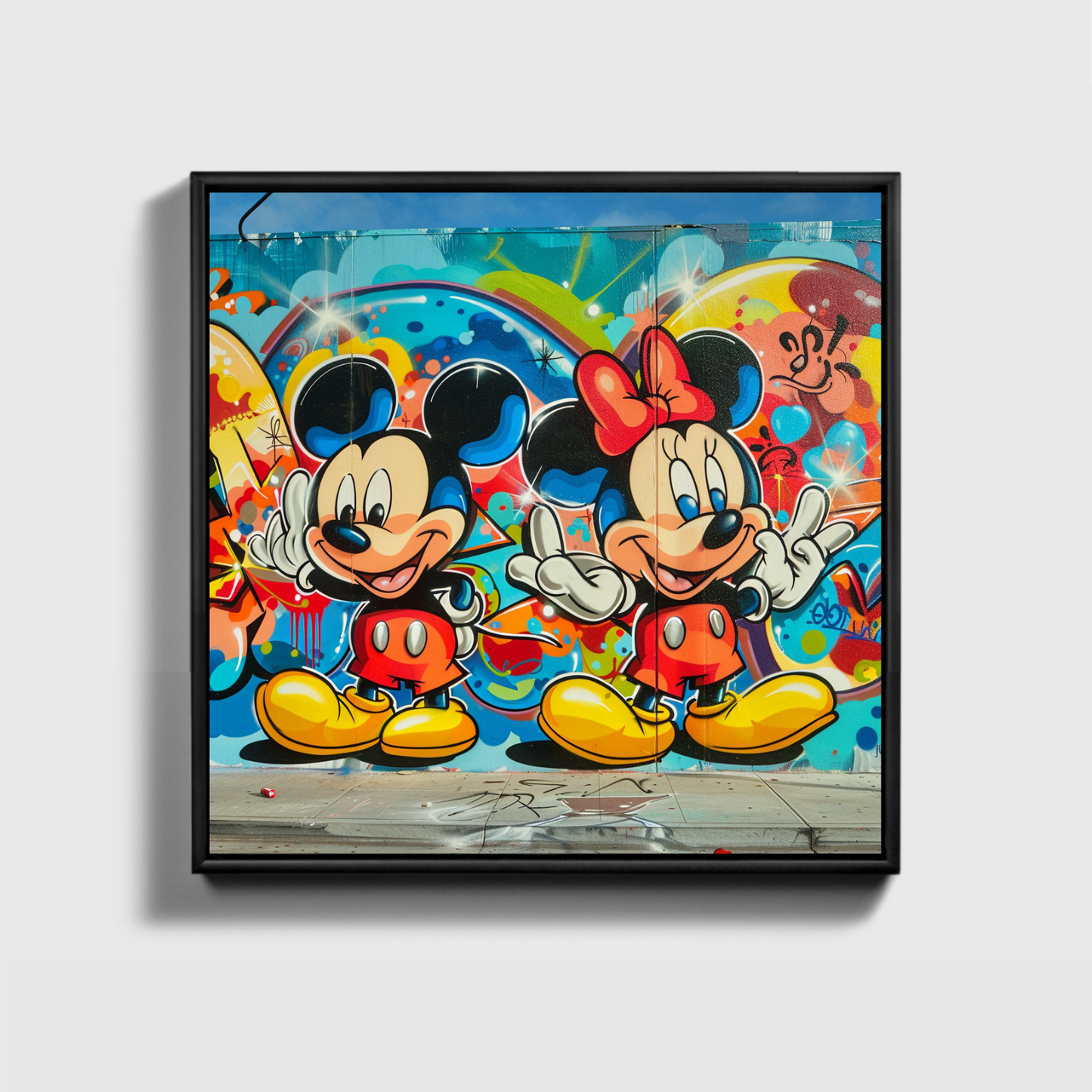 Gemälde von Mickey und Minnie Maus