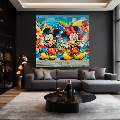 Painting of Mickey And Minnie Mouse