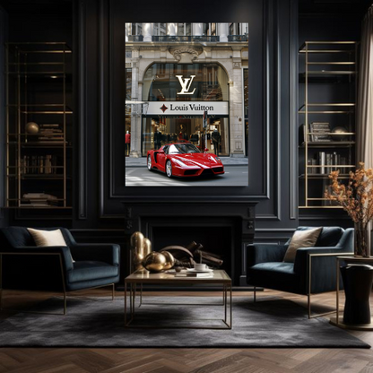 Ferarri Front of Louis vuitton Store