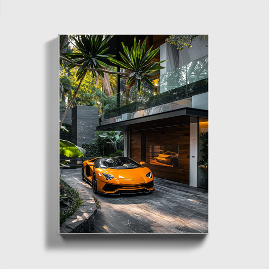 Luxury Mansion WIth Yellow Lambo