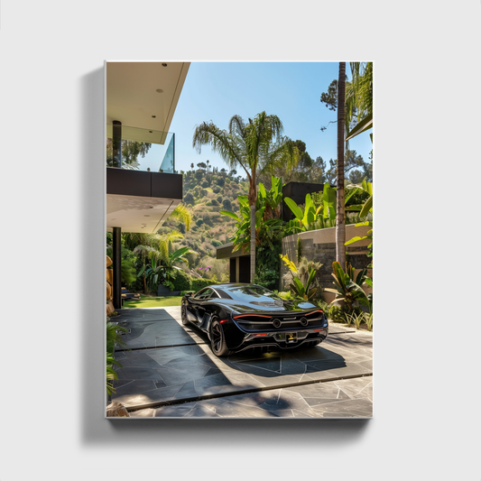 Luxury Mansion WIth Black Mclaren