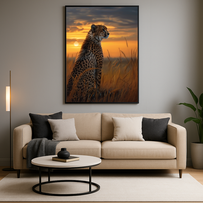 Cheetah Savannah Sunset