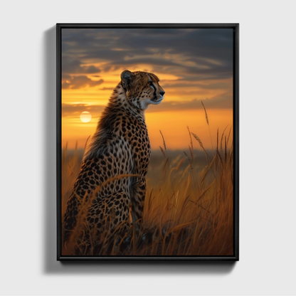 Cheetah Savannah Sunset