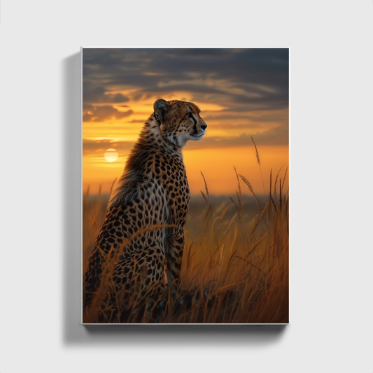 Cheetah Savannah Sunset