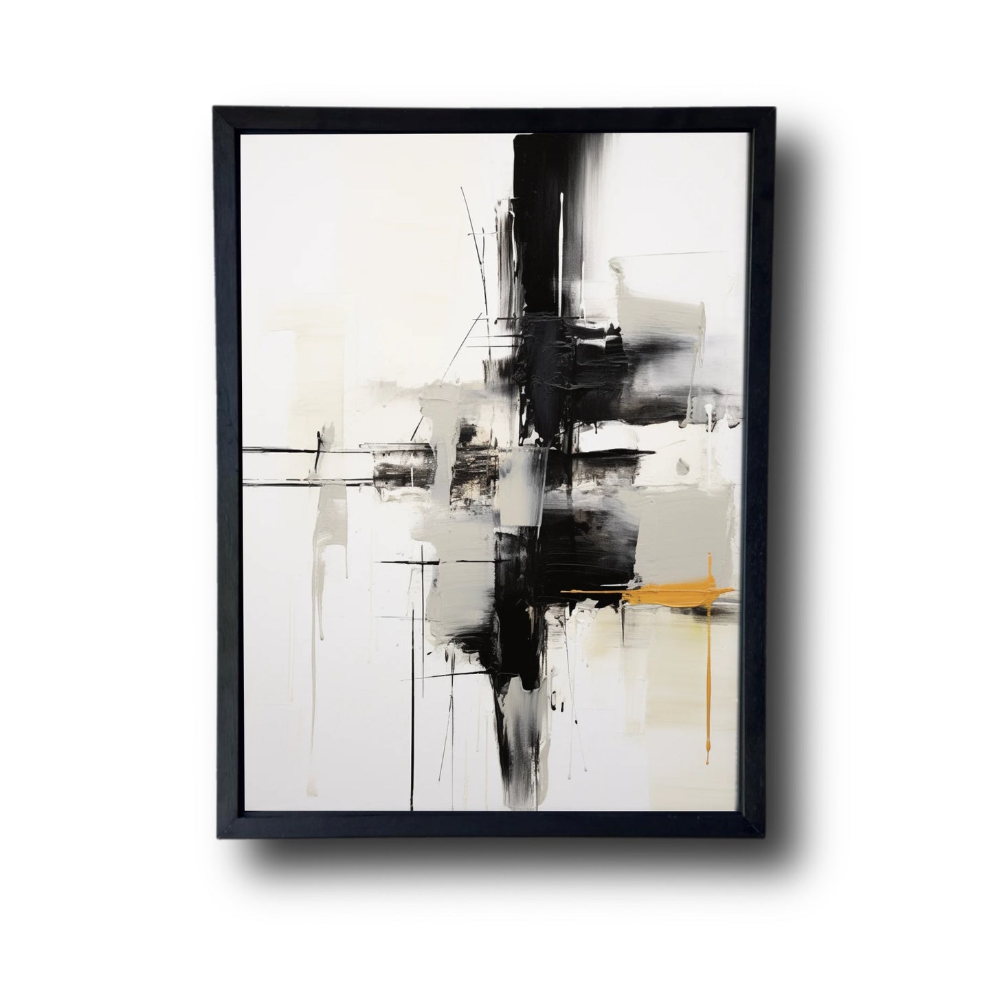 Black Abstract Painting With White 2.0